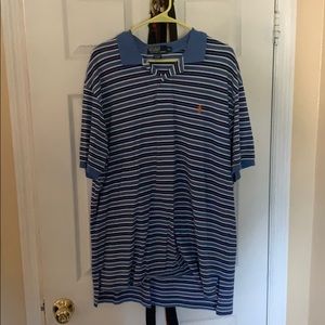 Polo striped blue and white striped